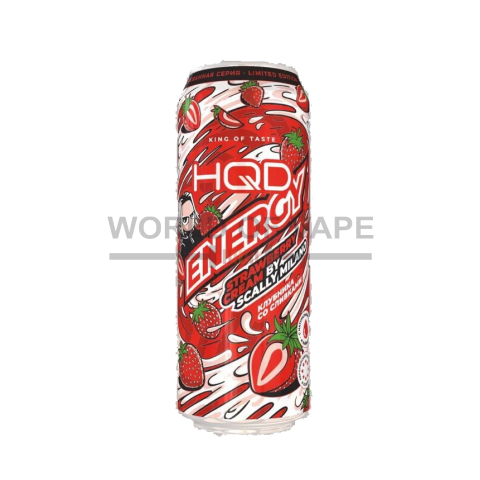 Напиток безалкогольный тонизирующий энергетический HQD ENERGY STRAWBERRY CREAM BY SCALL MILANO" клубника со сливками 0,45 мл