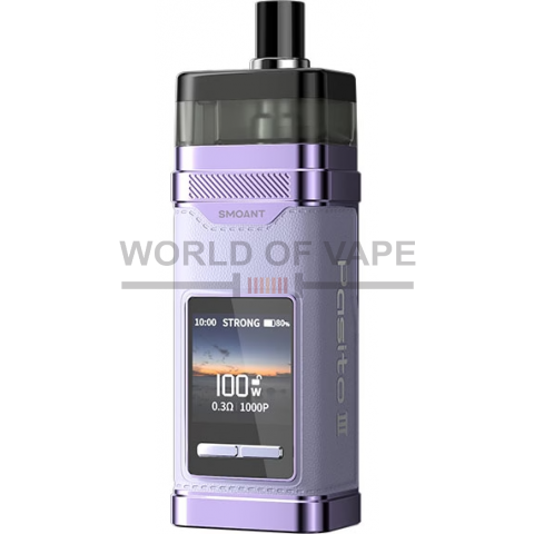 Вейп Smoant Pasito 3 (Rococo Purple) ( Фиолетовый ) — мощная POD‑система 5–100W с АКБ 2800 mAh и K‑series испарителями в Минске и Беларуси