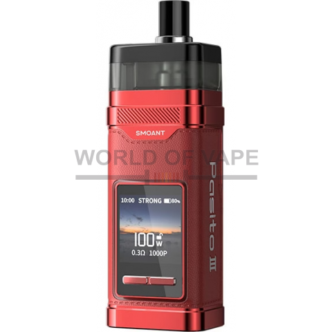 Вейп Smoant Pasito 3 (Classical Red) ( Красный ) — мощная POD‑система 5–100W с АКБ 2800 mAh и K‑series испарителями в Минске и Беларуси