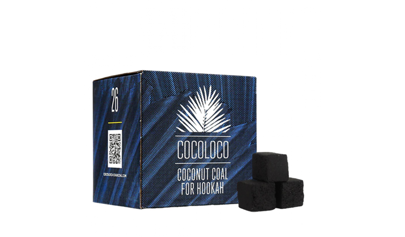 Уголь для кальяна кокосовый Cocoloco 26мм (1 кг) 64 шт