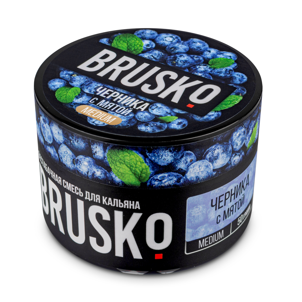 Кальянная смесь Brusko Zero - Черника с мятой 50 гр