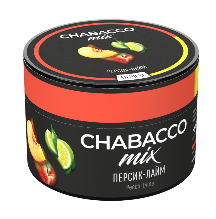 Кальянная смесь "Chabacco Mix" PeachLime (Персик-Лайм) Medium 50 г
