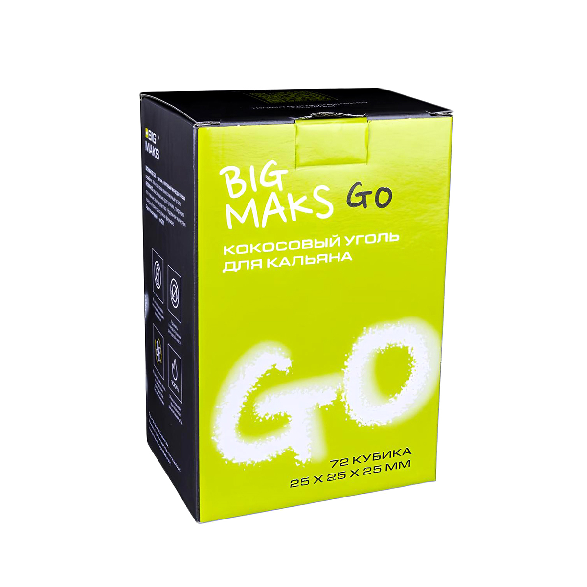 Кокосовый уголь BigMaks Go, куб 25 мм (кг), Индонезия