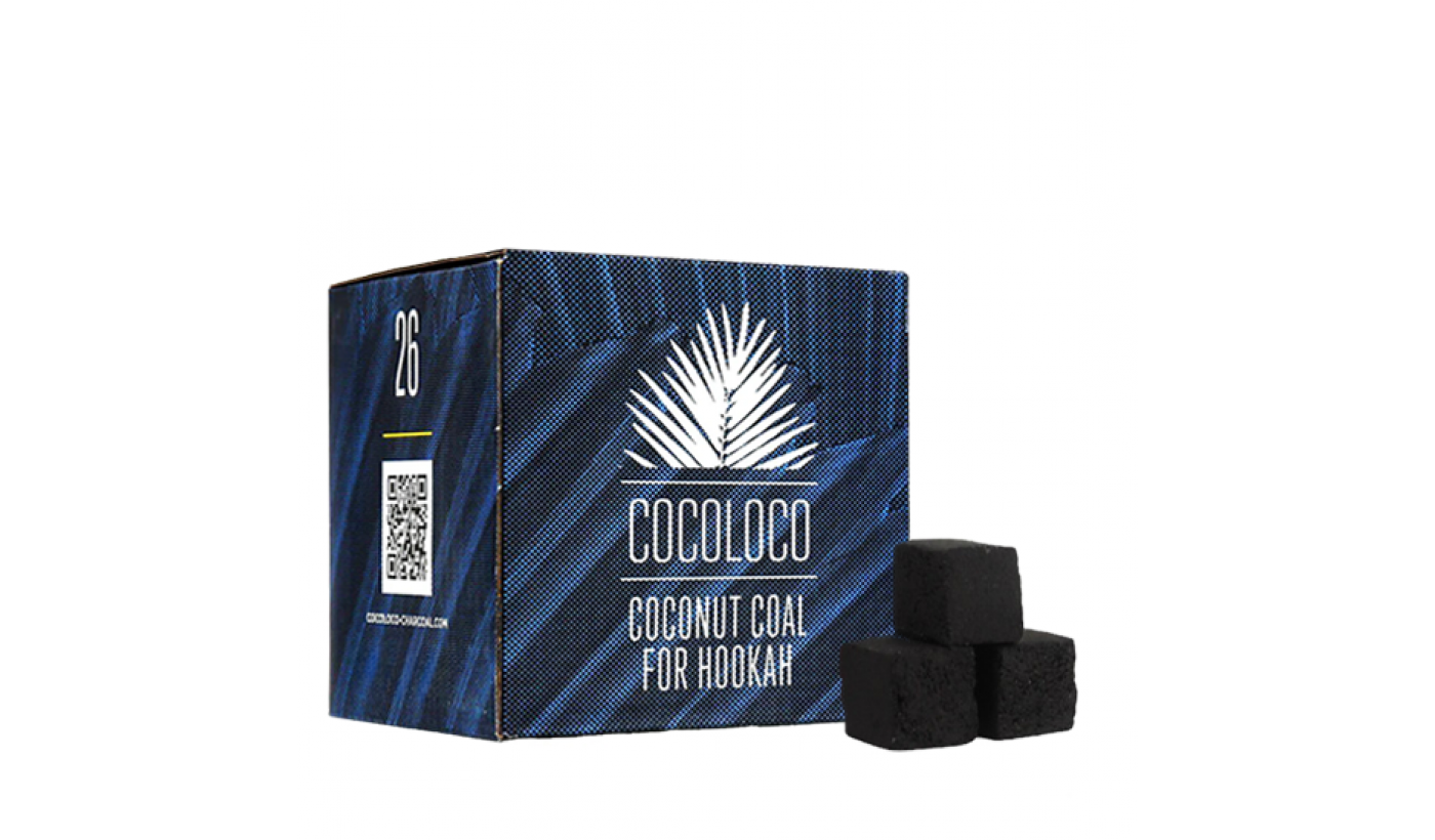 Уголь для кальяна кокосовый Cocoloco 26мм (1 кг) 64 шт