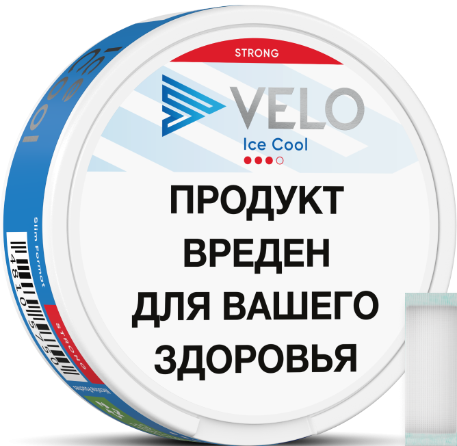 Никотиновые паучи VELO Ice Cool Strong / Ледяная мята 8±2 мг (Чешская Республика)